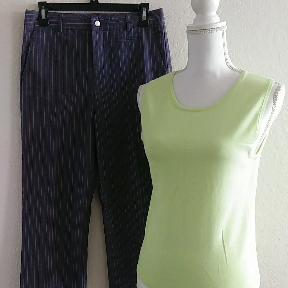 Vintage Lilly Pulitzer pinstripe pants 4 & top Med